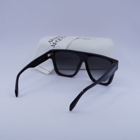 Alexander McQueen AM0302S 001 Square Sunglasses – Black/Grey - Picture 11 of 11